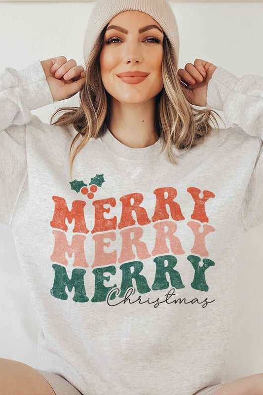 Festive Vibes: Merry Christmas Graphic Sweatshirt