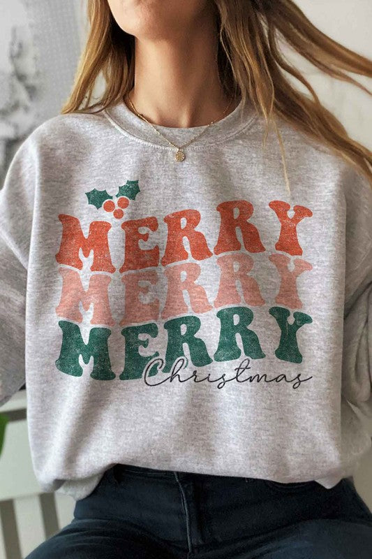 Festive Vibes: Merry Christmas Graphic Sweatshirt