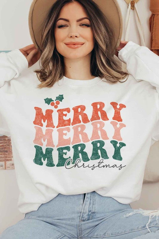 Festive Vibes: Merry Christmas Graphic Sweatshirt