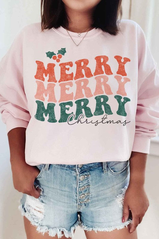 Festive Vibes: Merry Christmas Graphic Sweatshirt