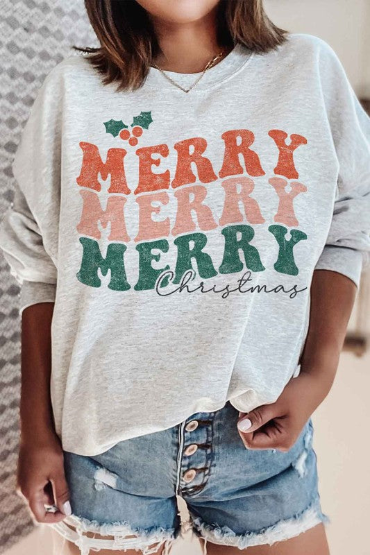 Festive Vibes: Merry Christmas Graphic Sweatshirt