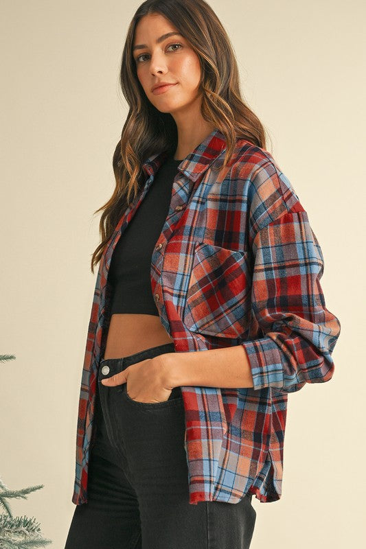 Plaid Drop Sleeve Shirt β Relaxed & Timeless ποΈ