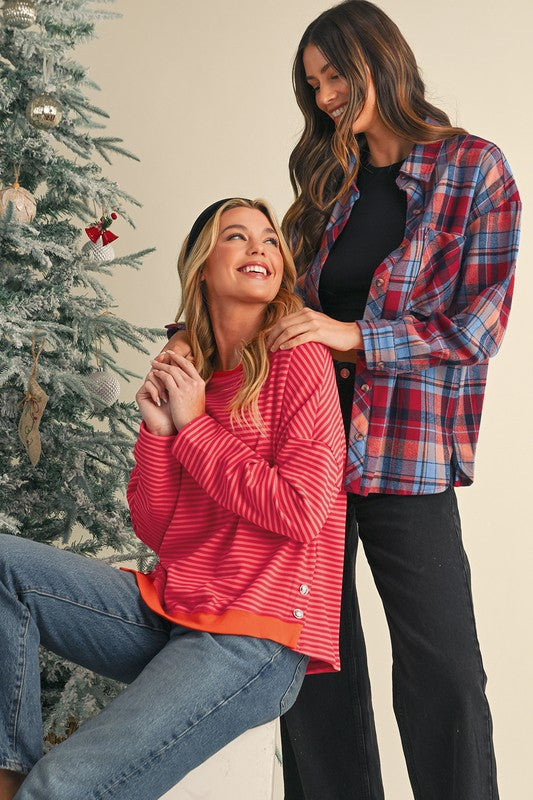 Plaid Drop Sleeve Shirt β Relaxed & Timeless ποΈ