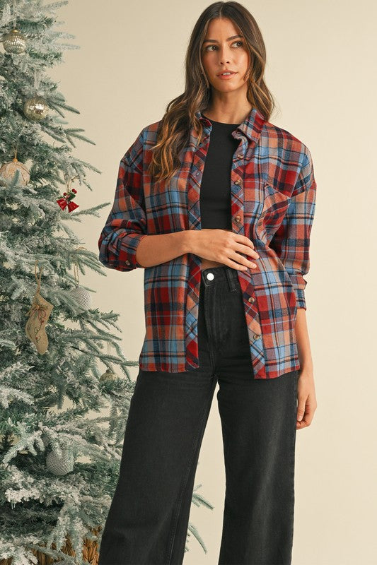 Plaid Drop Sleeve Shirt β Relaxed & Timeless ποΈ