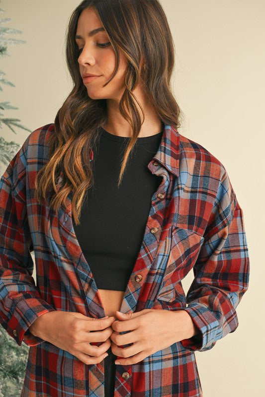 Plaid Drop Sleeve Shirt β Relaxed & Timeless ποΈ