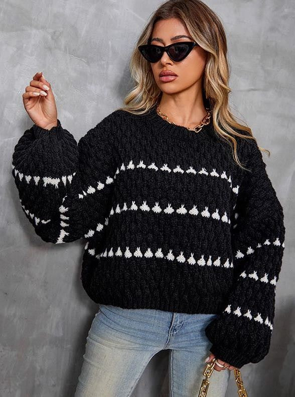 Chunky Knit Sweater – Cozy Bubble Sleeve Vibes ❄️