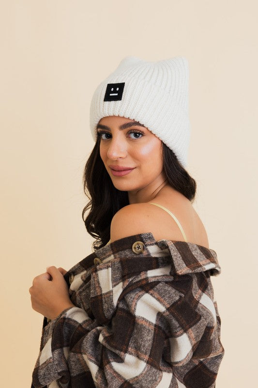 Chill Vibes Soft Ribbed Squared Face Beanie – Effortless Cool for Cozy Days ❄️✨