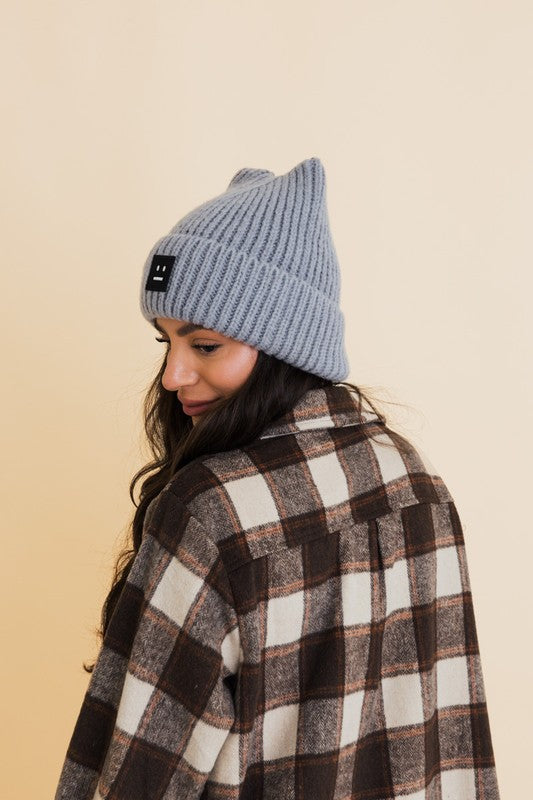 Chill Vibes Soft Ribbed Squared Face Beanie – Effortless Cool for Cozy Days ❄️✨