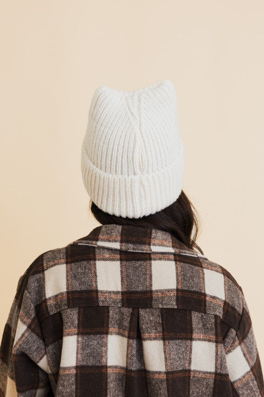 Chill Vibes Soft Ribbed Squared Face Beanie – Effortless Cool for Cozy Days ❄️✨