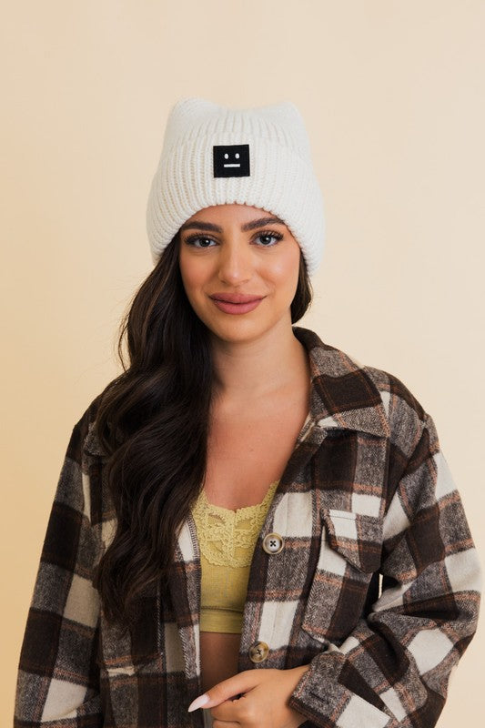Chill Vibes Soft Ribbed Squared Face Beanie – Effortless Cool for Cozy Days ❄️✨