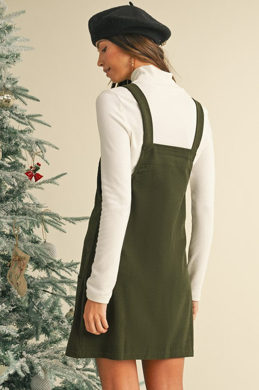 Vineyard Corduroy Overall Dress β Cozy & Versatile π