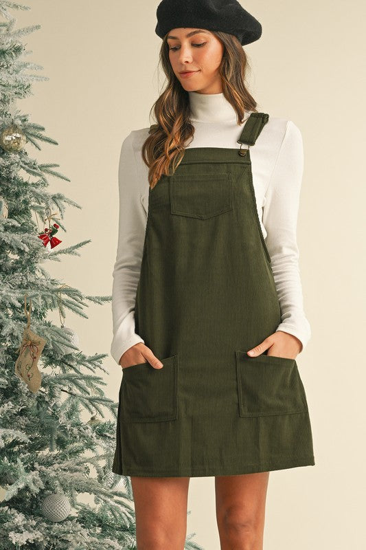 Vineyard Corduroy Overall Dress β Cozy & Versatile π