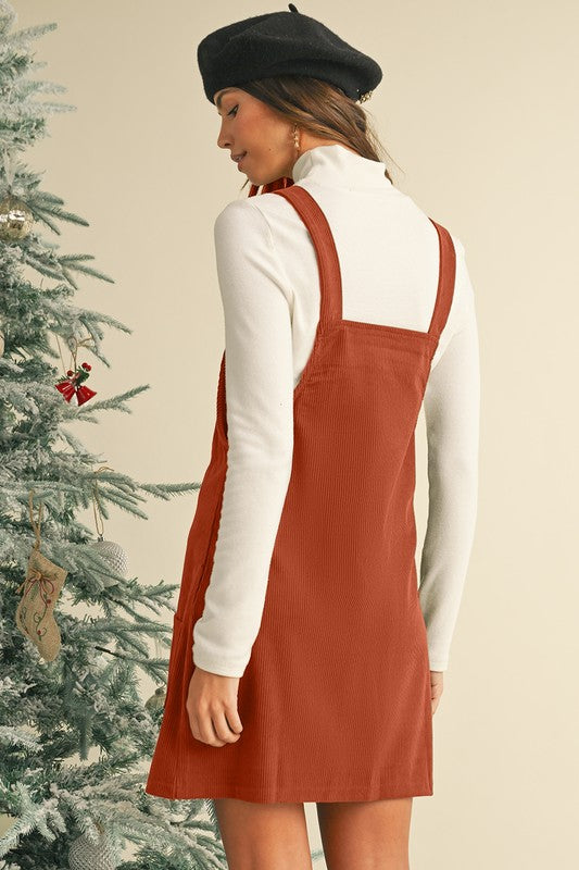 Vineyard Corduroy Overall Dress β Cozy & Versatile π