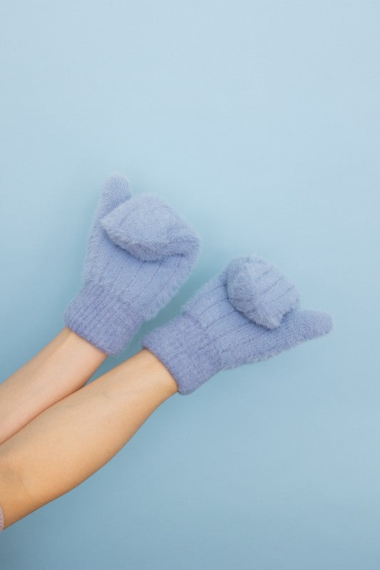 Plush Pastel Fuzzy Mittens – Warmth Wrapped in Softness ❄️✨