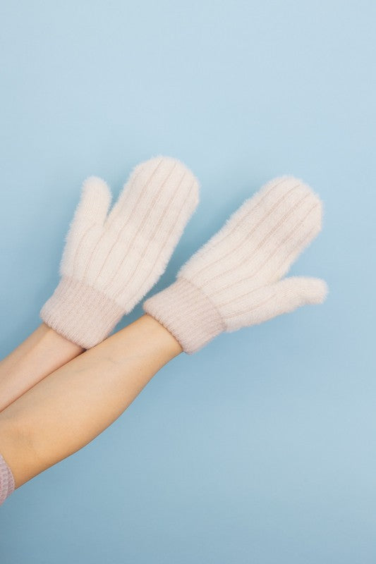 Plush Pastel Fuzzy Mittens – Warmth Wrapped in Softness ❄️✨