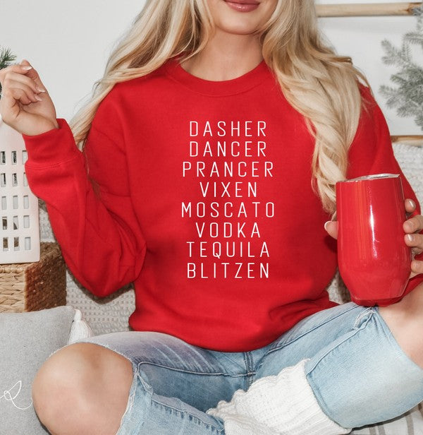 Dasher, Dancer, Moscato Sweatshirt – Holiday Spirit Meets Festive Style