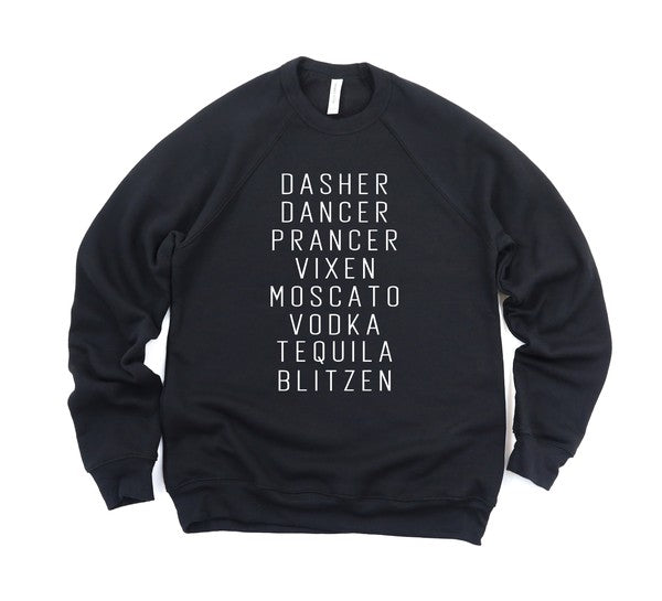 Dasher, Dancer, Moscato Sweatshirt – Holiday Spirit Meets Festive Style