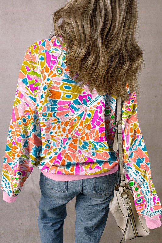 Abstract Print Drop Shoulder Sweatshirt ā Art Meets Comfort šØāØ
