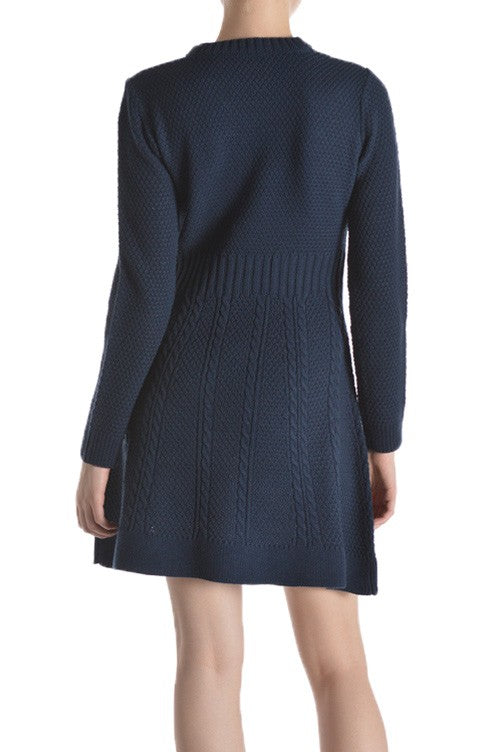 Cable Knit Flare Sweater Dress β Cozy & Flattering π