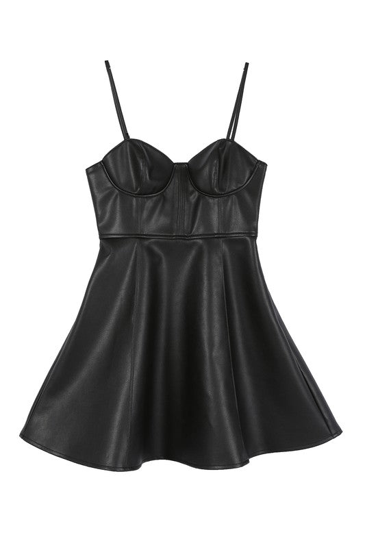Vegan Leather Bustier Mini Dress ā Bold, Sleek, and Show-Stopping š¤āØ
