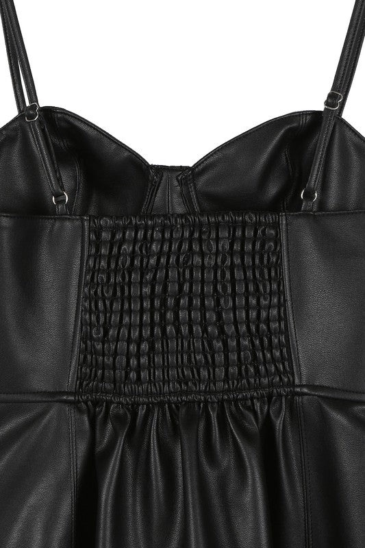 Vegan Leather Bustier Mini Dress ā Bold, Sleek, and Show-Stopping š¤āØ