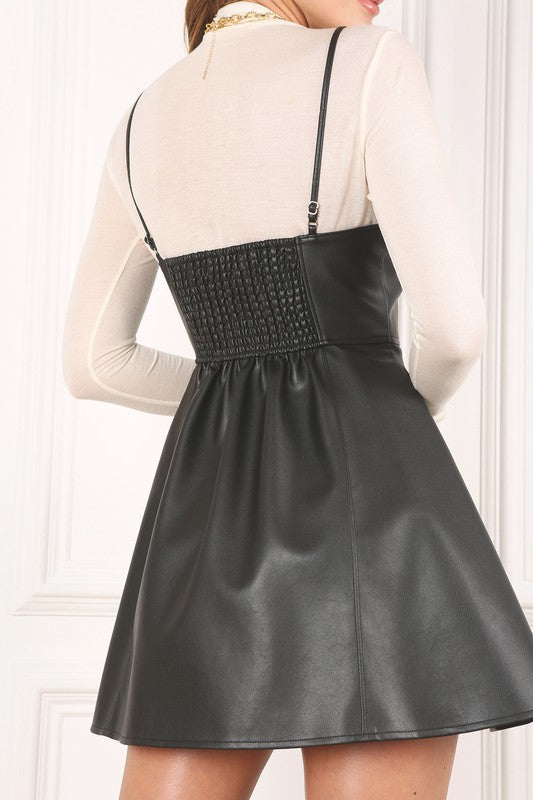 Vegan Leather Bustier Mini Dress ā Bold, Sleek, and Show-Stopping š¤āØ