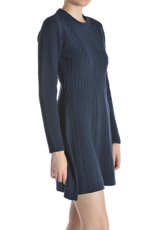 Cable Knit Flare Sweater Dress β Cozy & Flattering π