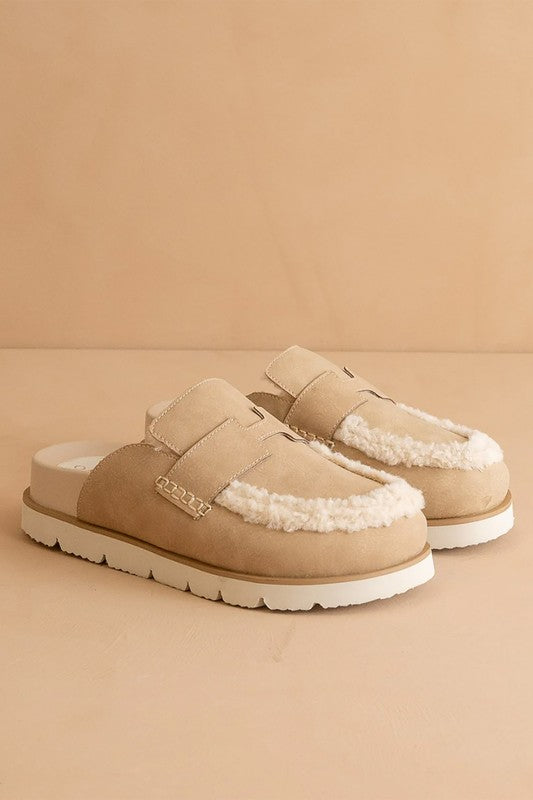 Avalon Suede Shearling Loafer Mules – Cozy Comfort Awaits ✨