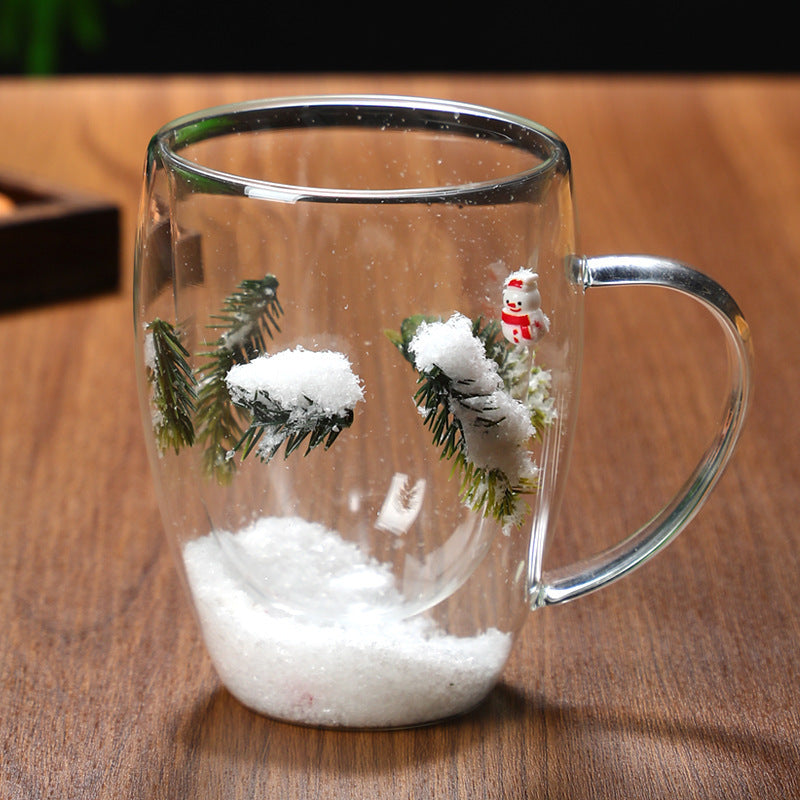 Christmas Double-Layer Heat-Resistant Glass Cup – Festive Sips Made Magical 🎅✨