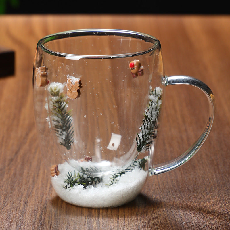 Christmas Double-Layer Heat-Resistant Glass Cup – Festive Sips Made Magical 🎅✨