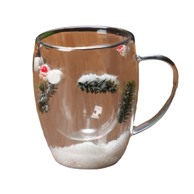 Christmas Double-Layer Heat-Resistant Glass Cup – Festive Sips Made Magical 🎅✨