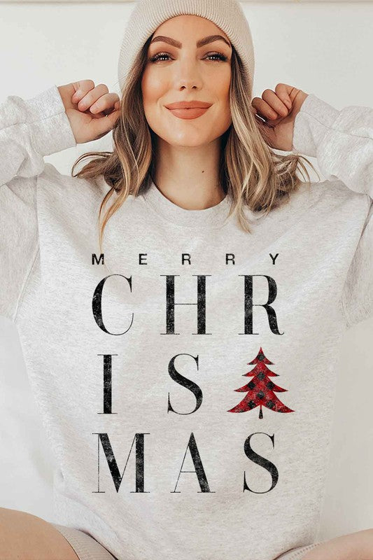 Modern Merry Christmas Graphic Sweatshirt