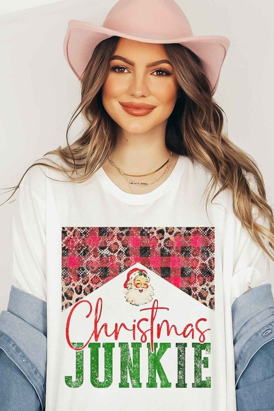 Here’s a product description for the Christmas Junkie Graphic Tee/T-Shirt: Christmas Junkie Graphic Tee/T-Shirt