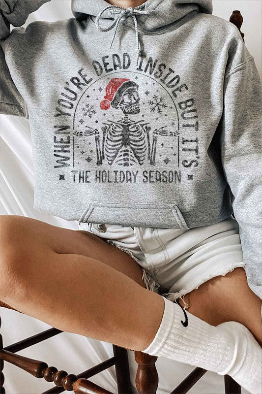 Christmas Skeleton Graphic Hoodie (Plus Size)