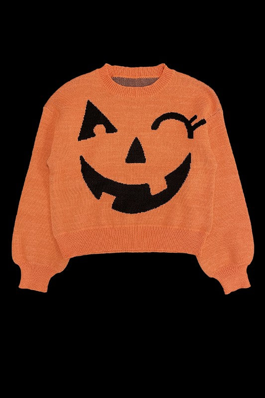 Pumpkin Halloween Sweater Plus