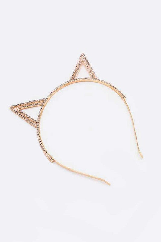 Rhinestone Cat Ear Headband – Sparkle with Playful Elegance
