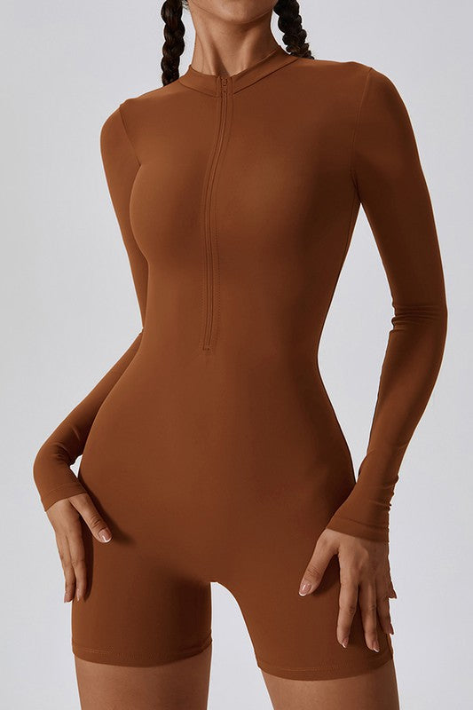 Solid Zippered Sports Jumpsuit – Sleek Style for Active Days 🏋️‍♀️✨