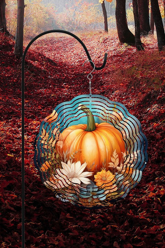 Fall Decor Blue Pumpkins Wind Spinner