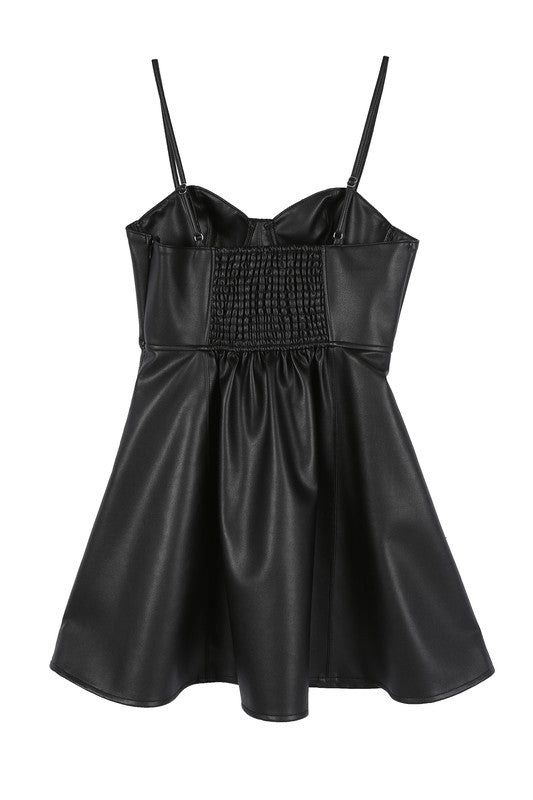Vegan Leather Bustier Mini Dress – Bold, Sleek, and Show-Stopping 🖤✨