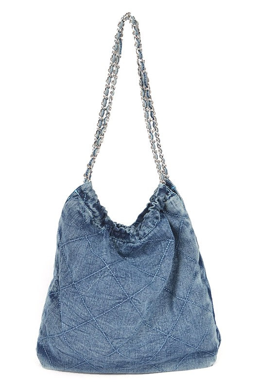 Denim Quilted Large Shoulder Bag – Effortless Style Meets Everyday Function 👜✨
