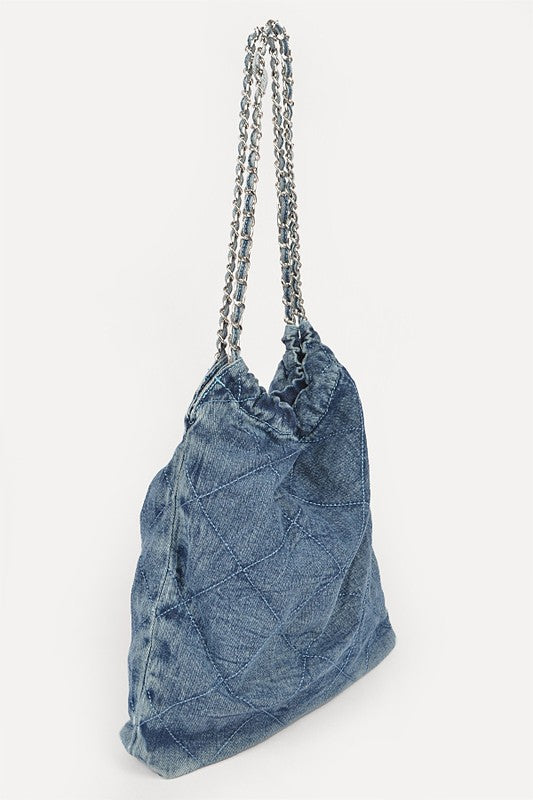Denim Quilted Large Shoulder Bag – Effortless Style Meets Everyday Function 👜✨