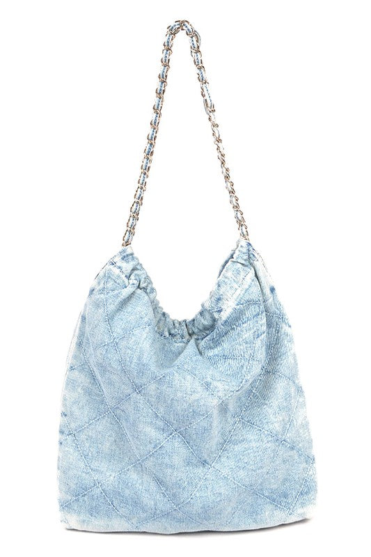 Denim Quilted Large Shoulder Bag – Effortless Style Meets Everyday Function 👜✨