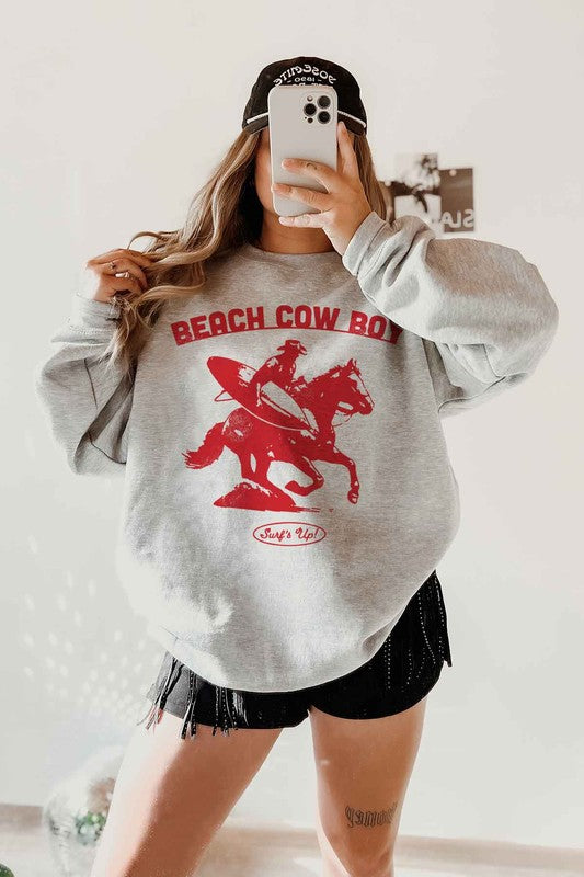 Beach Cowboy Surf’s Up Sweatshirt – Ride the Wave 🌊