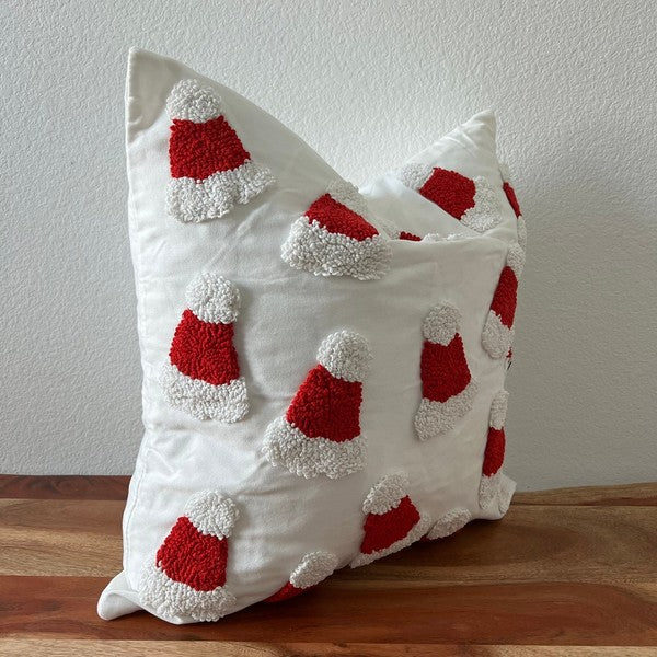 Santa Hat Tufted Throw Pillow Cover - 20x20 Inch
