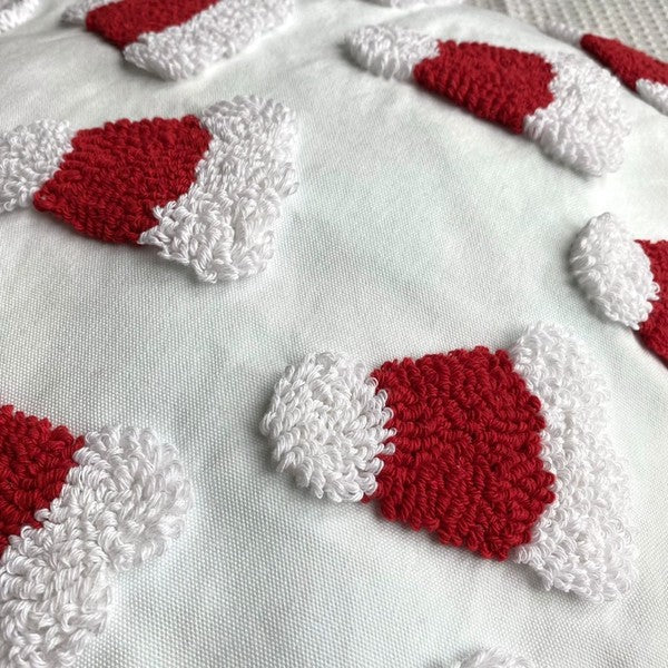 Santa Hat Tufted Throw Pillow Cover - 20x20 Inch