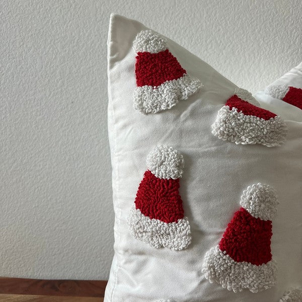 Santa Hat Tufted Throw Pillow Cover - 20x20 Inch