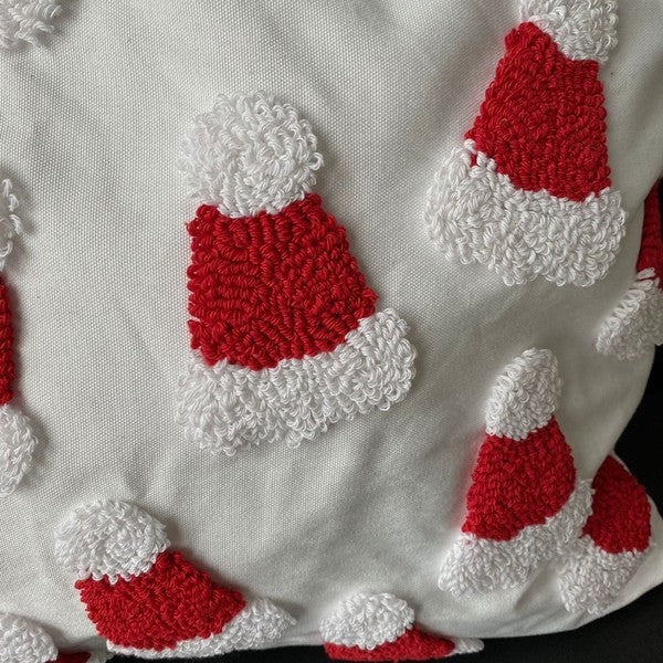Santa Hat Tufted Throw Pillow Cover - 20x20 Inch