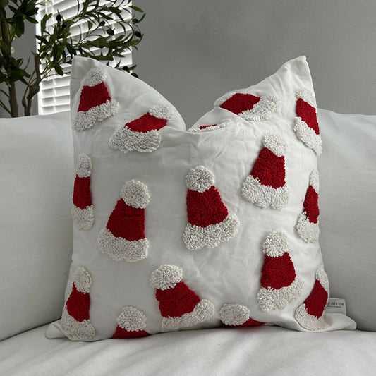 Santa Hat Tufted Throw Pillow Cover - 20x20 Inch