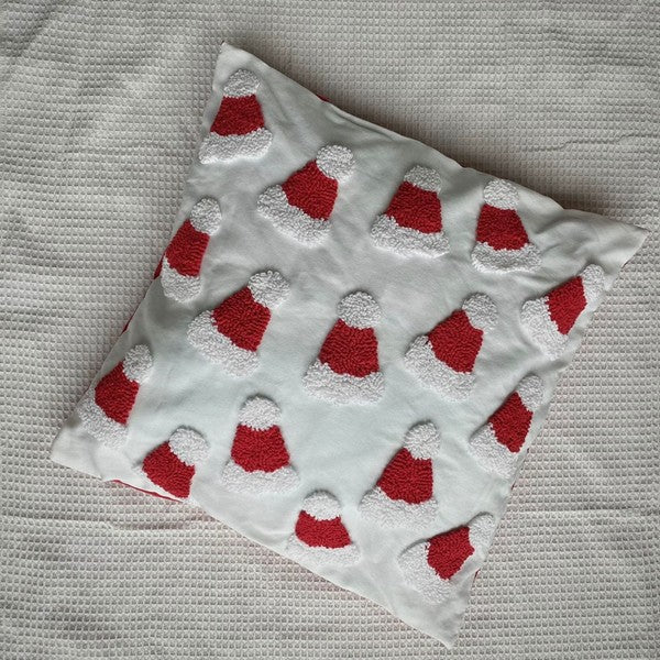 Santa Hat Tufted Throw Pillow Cover - 20x20 Inch