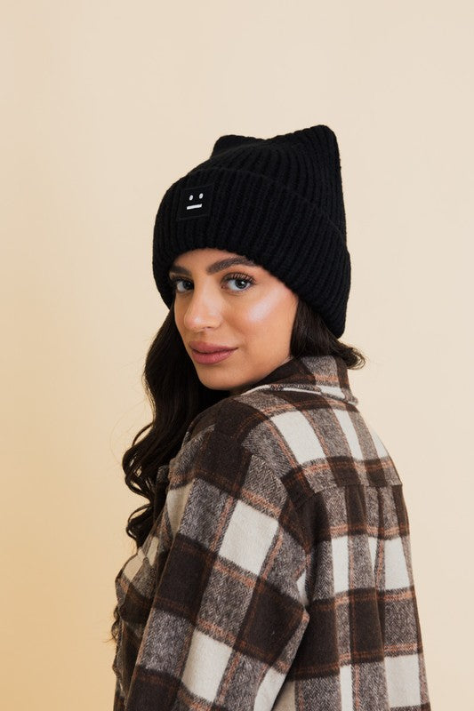 Chill Vibes Soft Ribbed Squared Face Beanie – Effortless Cool for Cozy Days ❄️✨